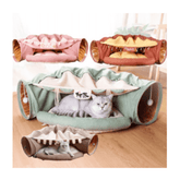 Cat Tunnel with Collapsible Washable Cat Bed - Furbabies Online